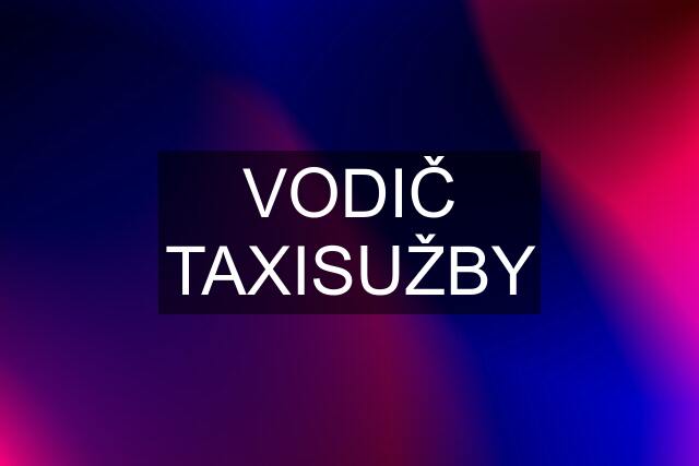 VODIČ TAXISUŽBY