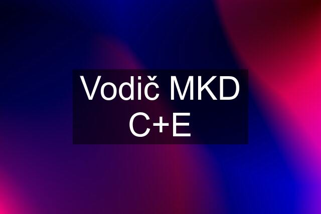 Vodič MKD C+E
