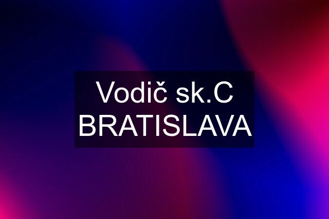 Vodič sk.C BRATISLAVA