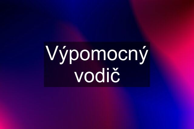 Výpomocný vodič