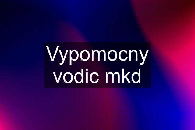 Vypomocny vodic mkd