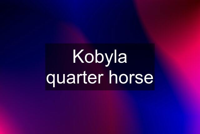 Kobyla quarter horse