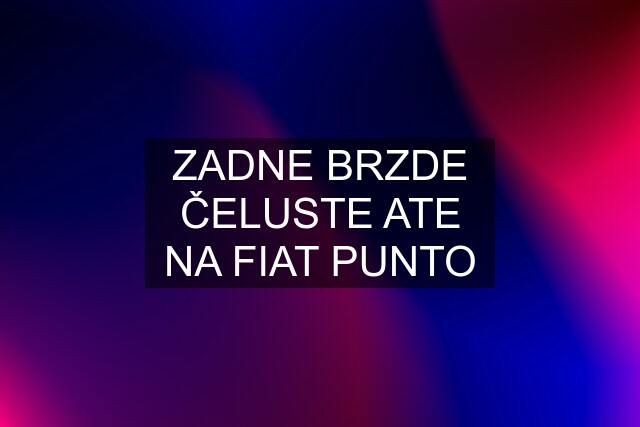 ZADNE BRZDE ČELUSTE ATE NA FIAT PUNTO