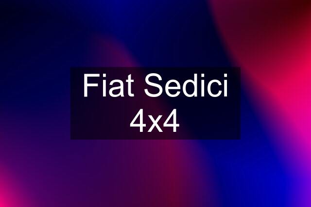 Fiat Sedici 4x4