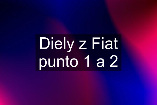 Diely z Fiat punto 1 a 2