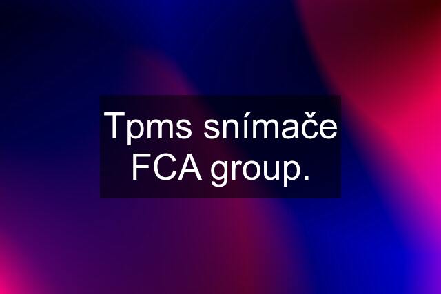 Tpms snímače FCA group.