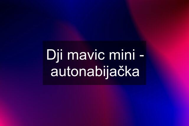 Dji mavic mini - autonabijačka