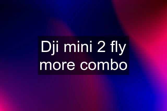 Dji mini 2 fly more combo