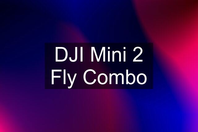 DJI Mini 2 Fly Combo