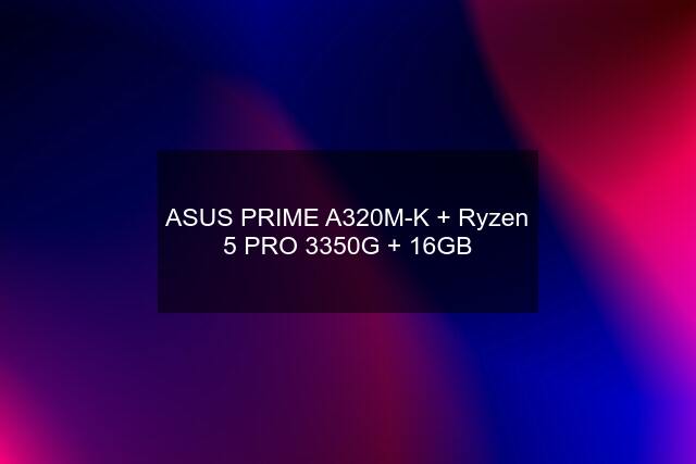 ASUS PRIME A320M-K + Ryzen 5 PRO 3350G + 16GB