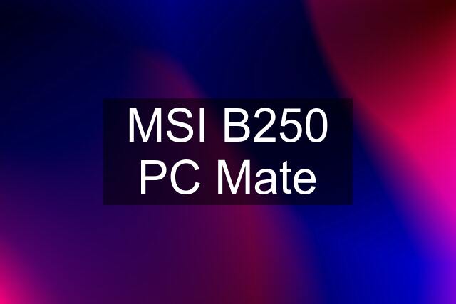 MSI B250 PC Mate