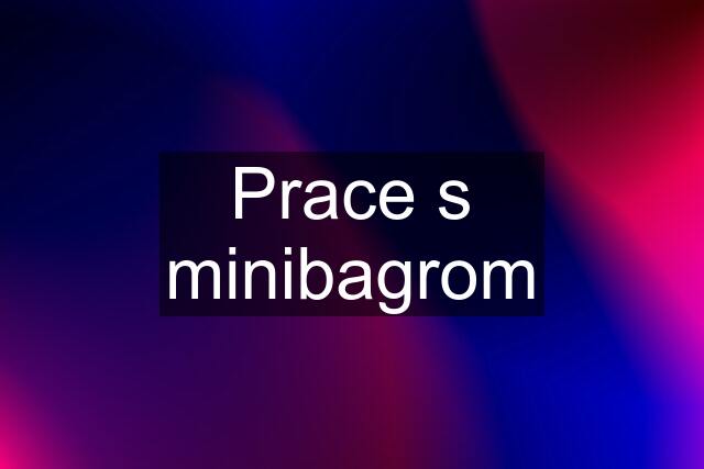 Prace s minibagrom