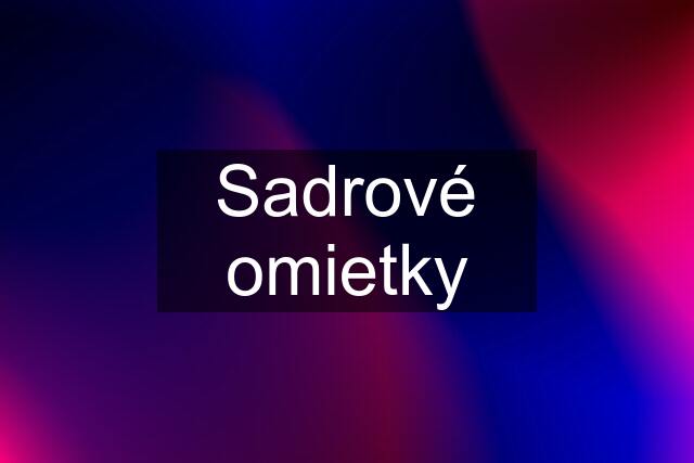 Sadrové omietky