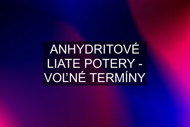 ANHYDRITOVÉ LIATE POTERY - VOĽNÉ TERMÍNY