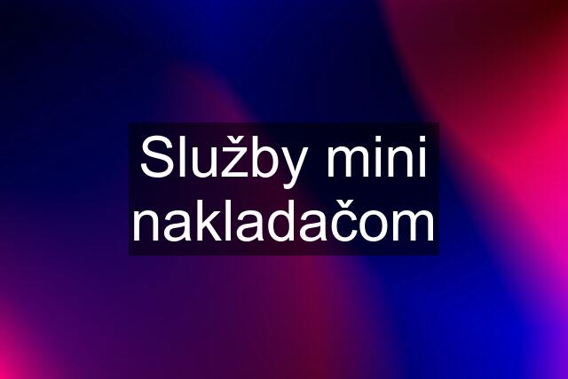 Služby mini nakladačom