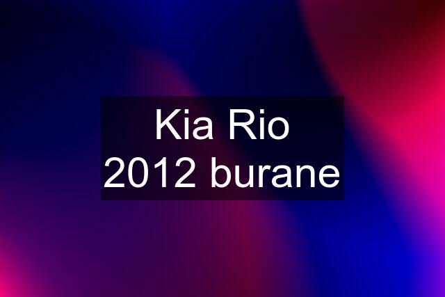 Kia Rio 2012 burane