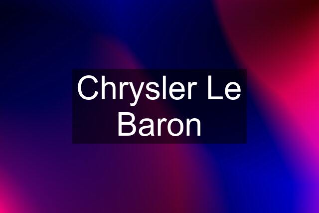 Chrysler Le Baron