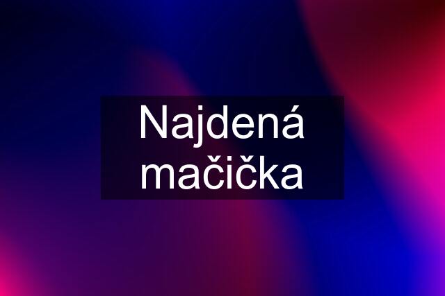 Najdená mačička