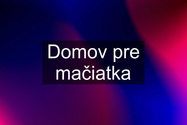 Domov pre mačiatka