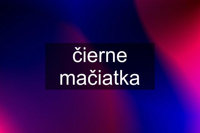 čierne mačiatka