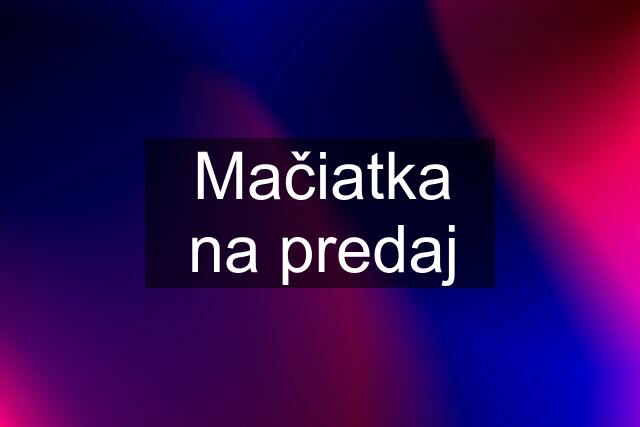 Mačiatka na predaj