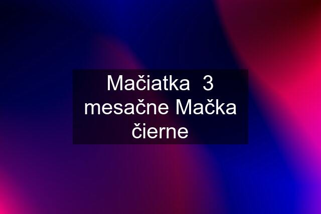 Mačiatka  3 mesačne Mačka čierne