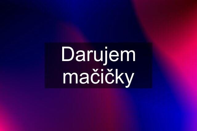 Darujem mačičky