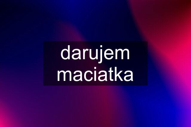 darujem maciatka