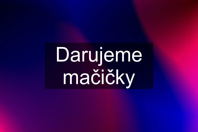 Darujeme mačičky