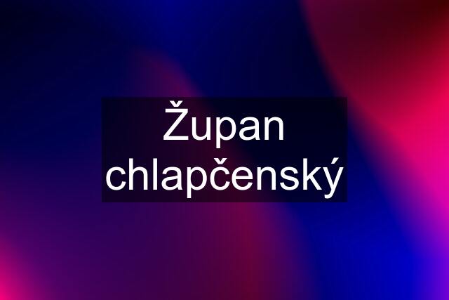 Župan chlapčenský