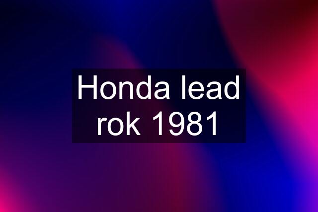 Honda lead rok 1981