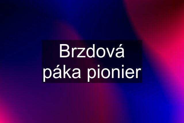 Brzdová páka pionier