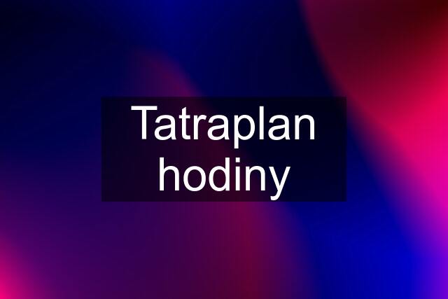 Tatraplan hodiny