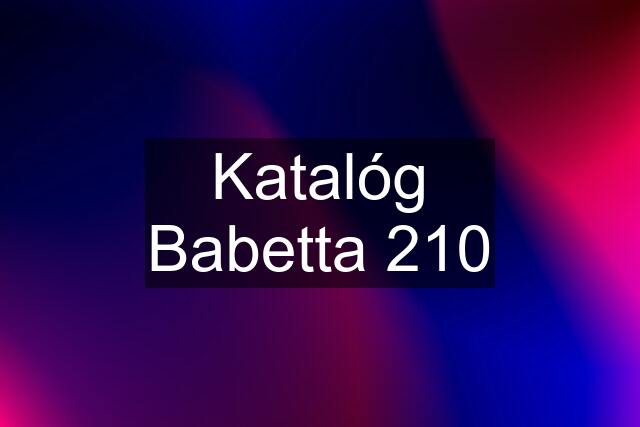 Katalóg Babetta 210