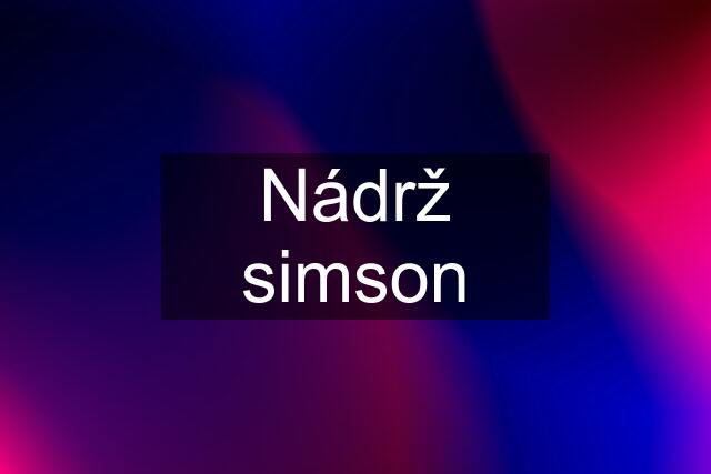 Nádrž simson