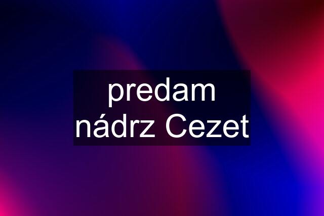 predam nádrz Cezet