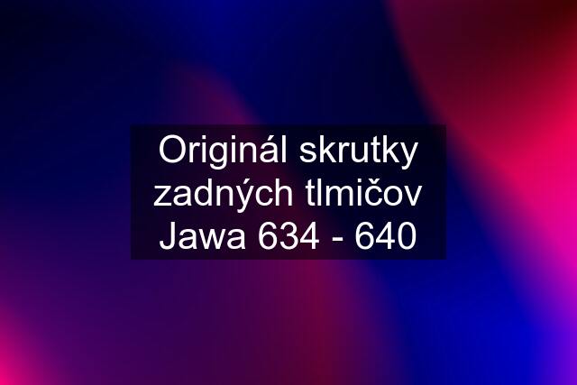 Originál skrutky zadných tlmičov Jawa 634 - 640