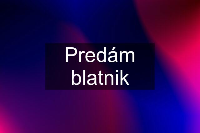 Predám blatnik