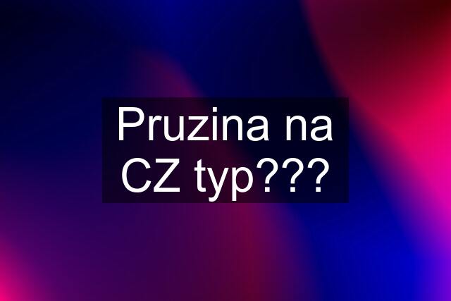 Pruzina na CZ typ???