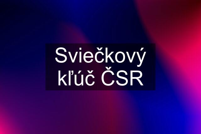 Sviečkový kľúč ČSR