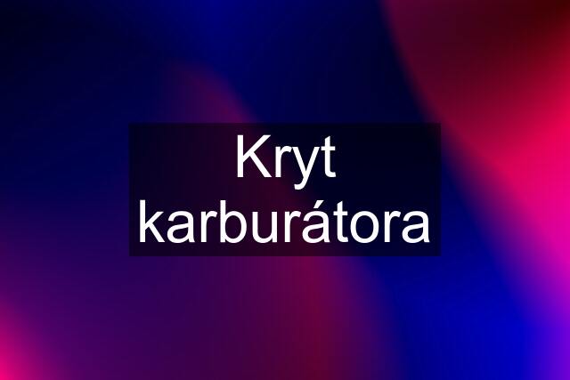 Kryt karburátora