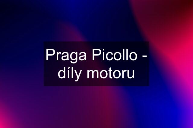 Praga Picollo - díly motoru