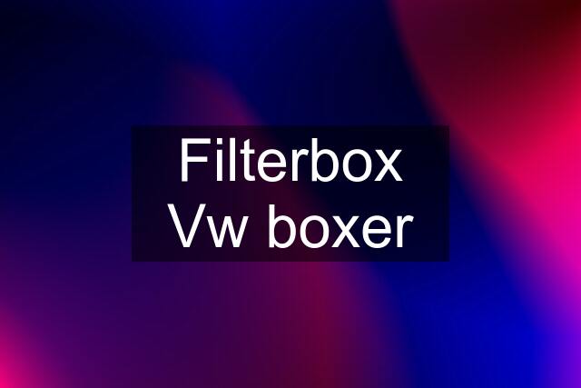 Filterbox Vw boxer