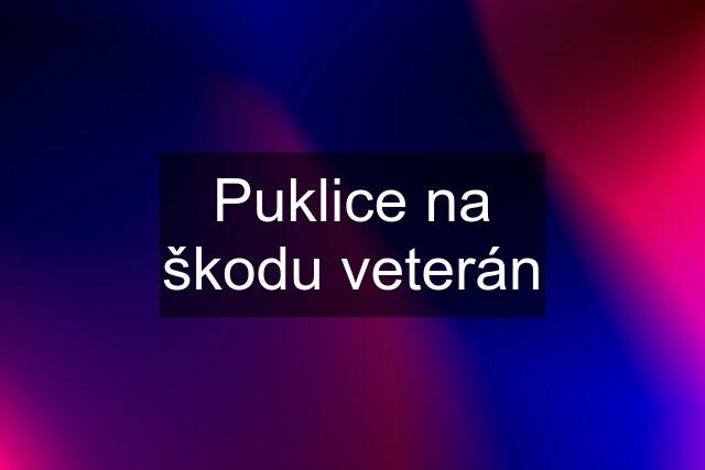 Puklice na škodu veterán