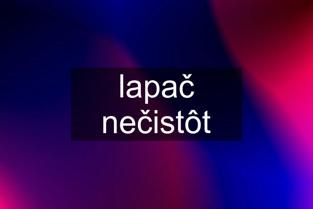 lapač nečistôt