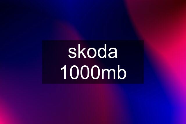 skoda 1000mb