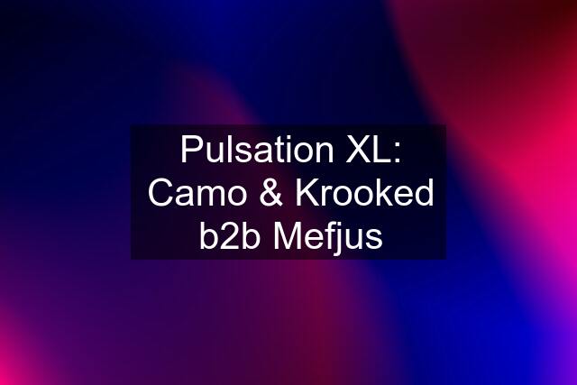 Pulsation XL: Camo & Krooked b2b Mefjus