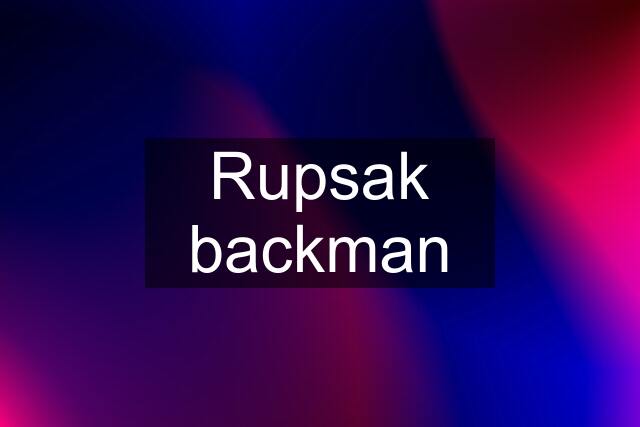 Rupsak backman