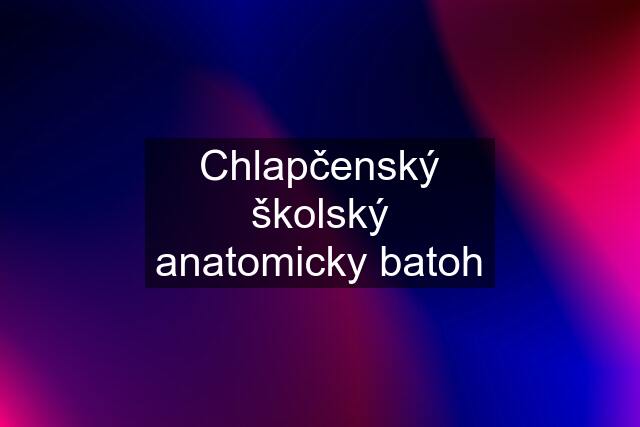 Chlapčenský školský anatomicky batoh