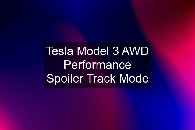 Tesla Model 3 AWD Performance Spoiler Track Mode